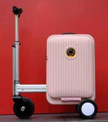 20" Electric Rideable Suitcase – Silver Scooter Luggage with 250W Motor & TSA Lo - Image 1 of 4