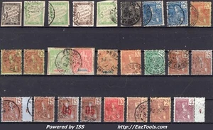 INDOCHINE  + TAXES COLONIES GENERALES LOT DE 26 TIMBRES AVEC CAD DU CAMBODGE - Picture 1 of 2