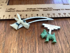 Vintage Scottie dog brooch plus one other more stylised both plastic - Picture 1 of 3