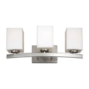 Forte Lighting 3-Light 7.75" Bath Bar, Brushed Nickel/Satin Opal - 5113-03-55 - Picture 1 of 1