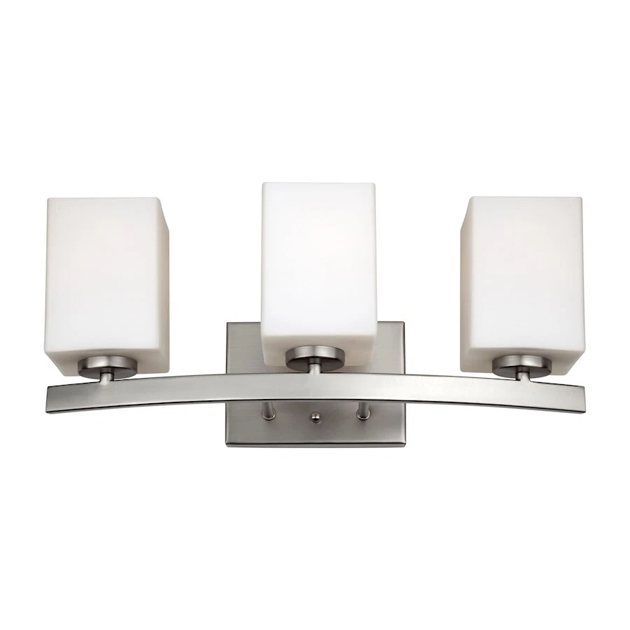 Forte Lighting 3-Light 7.75" Bath Bar, Brushed Nickel/Satin Opal - 5113-03-55 - Image 1 of 1