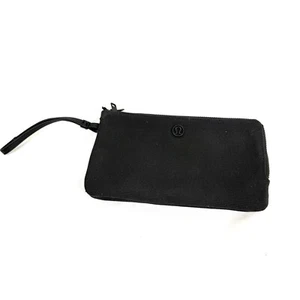 Lululemon Double Up Pouch Wristlet Clutch Geldbörse Schwarz Nylon Canvas Preppy - Bild 1 von 11