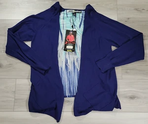 Jamie Sadock Cardigan Sweater Women's Medium Blue Knit Lightweight Warm Up New - Picture 1 of 7