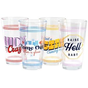 Wanda June Home by Miranda Lambert Honky Tonk 4 Piece 16.6oz Glass Tumbler Set i - Picture 1 of 1