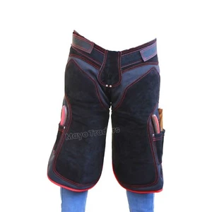 Farrier Apron Chaps Leather and Canvas 4 Pocket and Magnet Holder (25inch-65cm) - Picture 1 of 10