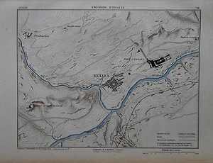 1884 Original Militärkarte MARGA..KARTE UMGEBUNG VON EXILLES..ITALIEN. - Bild 1 von 1