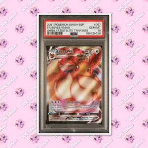 PSA 10 Eevee Vmax SWSH087 FA Shining Fates ETB Promo TCGKITTEN - Picture 1 of 2