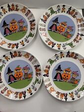 Ursula Dodge Goblins Plate set Trick or Treaters Halloween plates