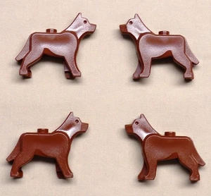 x4 NUEVO Minifigura Lego Perro Lobo Animal MARRÓN ROJIZO - Imagen 1 de 2