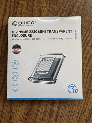 ORICO M.2 2230 NVMe SSD Enclosure, 10Gbps USB C, NEW SEALED!!!