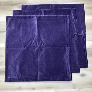 Pottery Barn Samt Euro Kissenbezüge 20 x 20 lila Baumwolle 3er Set - Bild 1 von 10