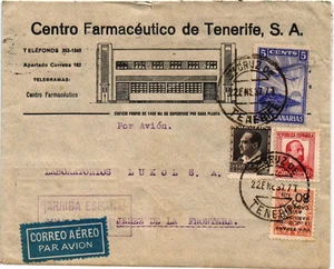 SCW Luftpost Pharma Werbebrief von Teneriffa Kanaren Ed 5 (3546) - Bild 1 von 2