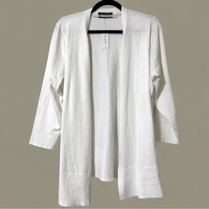 Cardigan Lane Bryant donna taglia 14/16 bianco maniche 3/4 business casual nuovo - Foto 1 di 11