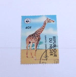 Estampilla postal de jirafa de África Occidental de Nigeria - Imagen 1 de 2