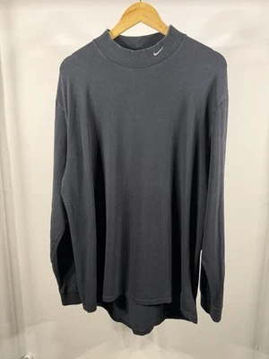 Camiseta De Colección Y2K Nike Essential Cuello Simulado Bordada Manga Larga Grande Negra Foto 1 de 3