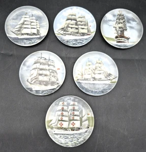 Set 6 Sottobicchieri Navi Clipper, Mini Piatti Decorazione AK Kaiser W. Germania 4" - Foto 1 di 14