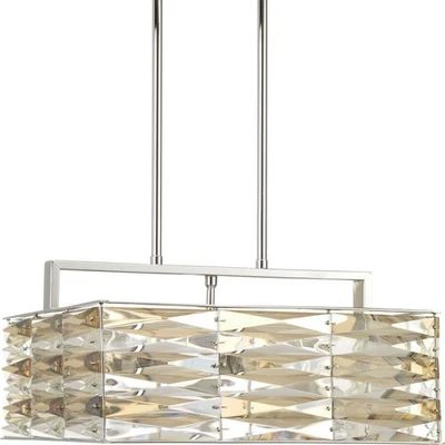 Progress Lighting P5154 The Pointe 5 Luces 16"W Cristal - Cromo Foto 1 de 4