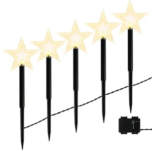 (5er Pack) Weihnachts Stern Aussen Stableuchten Weihnachten - 36 cm Große - Bild 1 von 7