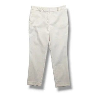 Ann Taylor Factory Ankle Trouser Womens 10 Cream High Rise Straight Pants - Picture 1 of 10