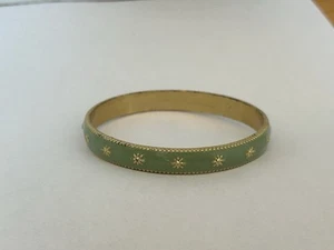 Lia Sophia Ice Capade Gold Tone and Green Bangle Bracelet Size S B16 - Picture 1 of 4