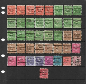 KS Precancels: Assorted Towns/Types; Small Group of 1938 Prexy Issues; 41 Diff. - Picture 1 of 1