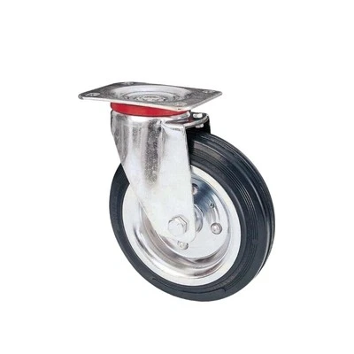 RUOTA AVO 80 IN GOMMA PIENA 150x40 SUPPORTO FORATO GIREVOLE CON CUSCINETTI - Immagine 1 di 2