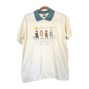 Camiseta De Colección Valeries Apliques Arte Popular Puntada Única Talla L Bordada Cuello - Imagen 1 de 11