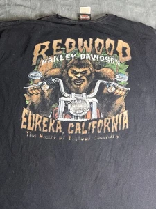 Vintage Harley-Davidson T-Shirt 2XL Bigfoot Redwood Eureka CA doppelseitig - Bild 1 von 8