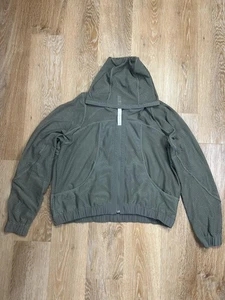 Chaqueta Lululemon Mujer 10 Verde Cremallera Completa Malla Con Capucha Ligera Correr Atlética - Imagen 1 de 8