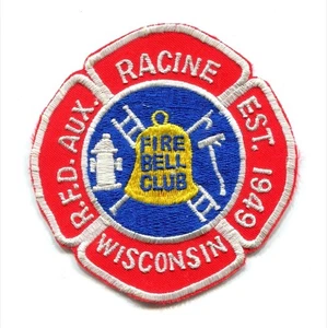PATCH WISCONSIN RACINE FIRE DEPARTMENT AUXILIARY FIRE BELL CLUB 1949 RESCUE OLD - Picture 1 of 1