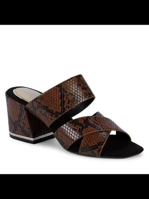 KENNETH COLE Womens Brown Snake Maisie Slip On Heeled Mules Shoes 6.5 M - Image 1 of 4