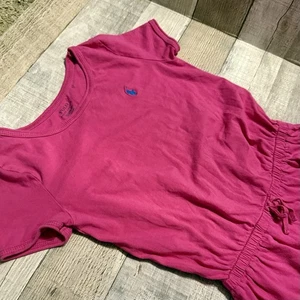 Abito Ralph Lauren bambina 6X rosa tinta unita manica corta vita bassa preppy molto bello - Foto 1 di 8