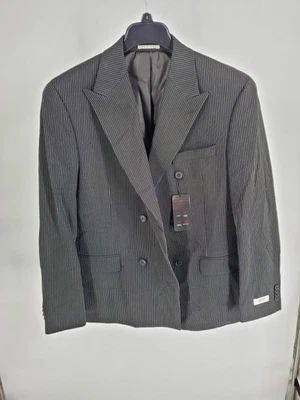 Alfani Blazer мужской 40с черный в тонкую полоску Slim Fit куртка костюм пальто AlfaniTech новый - Изображение 1 из 4