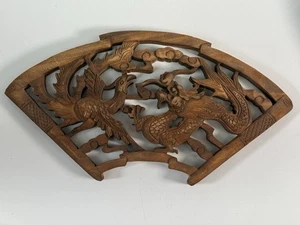 Escultura de pared de madera tallada a mano dragón y fénix - Imagen 1 de 4