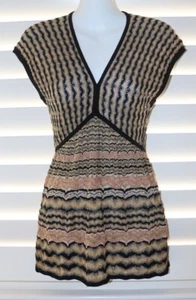 Missoni Pullover Oberteil gold schwarz rosa Flügelärmel Größe 4 - Bild 1 von 2