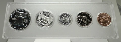 1963 UNITED STATES US Half Dollar Quarter Dime Proof 5 Coin Set 3 Silver i76364 Cover