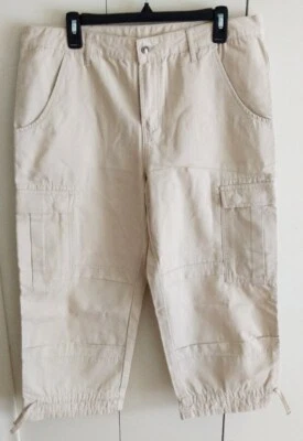 Pantalones cargo BOSTON APROPIADOS para mujer color tostado claro/caqui algodón, talla 14R Foto 1 de 4