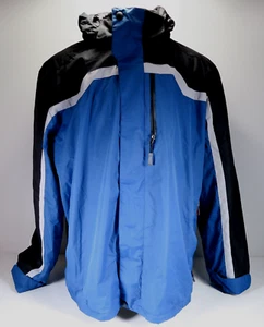 athletech Outerwear Hooded Fleece Lined Blue Black Winter Jacket Coat Men's 3X - Picture 1 of 7