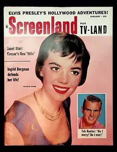 SCREENLAND - JANUARY 1957 - ELVIS, BERGMAN, COLLINS, HEPBURN, HESTON, LOREN - Picture 1 of 8