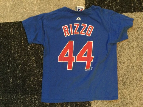 Vintage Majestic Chicago Cubs Anthony Rizzo Youth Jersey T Shirt Size M Baseball Cover