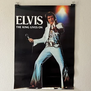 Poster: Elvis Presley 1977 Boxcar Vintage “The King Lives On” Lot Promo 20x28 - Picture 1 of 7