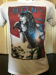 Rare Vintage 1985 Bon Jovi Fahrenheit Tour Shirt Size Medium / Large Rock Metal - Imagen 1 de 6