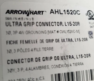 Arrow Hart-Eaton Verdrahtungsgeräte Twist Lock Stecker, Ultra Grip Industriequalität - Bild 1 von 3