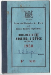 1950 ONTARIO KANADA NICHT ANSÄSSIGER ANGELN ANGELN FAMILIENSCHEIN - FOYE FAMILIE - Bild 1 von 4