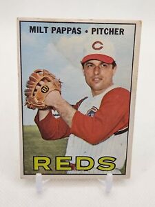 ⚾MILT PAPPAS 1967 Topps #254 Cincinnati Reds Cubs Braves Orioles Baseball Card⚾