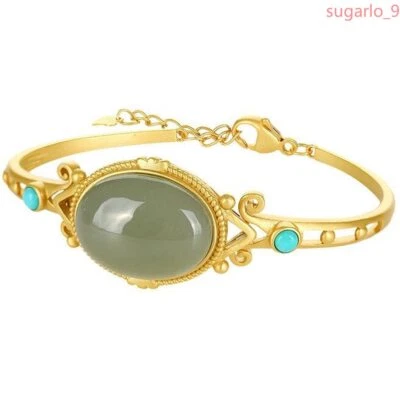 Pulsera de jade natural Retro chino Mujeres Joyería ajustable Decoración Foto 1 de 4