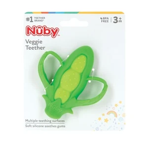 Nuby 100% Silicone Veggie Teether - Soothes - Easy-to-Hold Handle -Fun & Vibrant - Picture 1 of 20