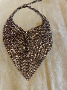 ¿Whiting & Davis RETRO sin firmar? COLLAR ESTILO BABERO MALLA DORADA AÑOS 70 - Imagen 1 de 7