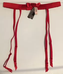 Victorias Secret Very Sexy Satin Garter Belt Bow Lipstick Red Choose XS/S- M/L - Picture 1 of 13