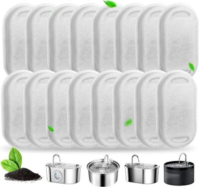 MARKENLOS Ersatzfilter für Katzenbrunnen 16 Stück Kohlefilter und 16 Stück Schaumfilter DE